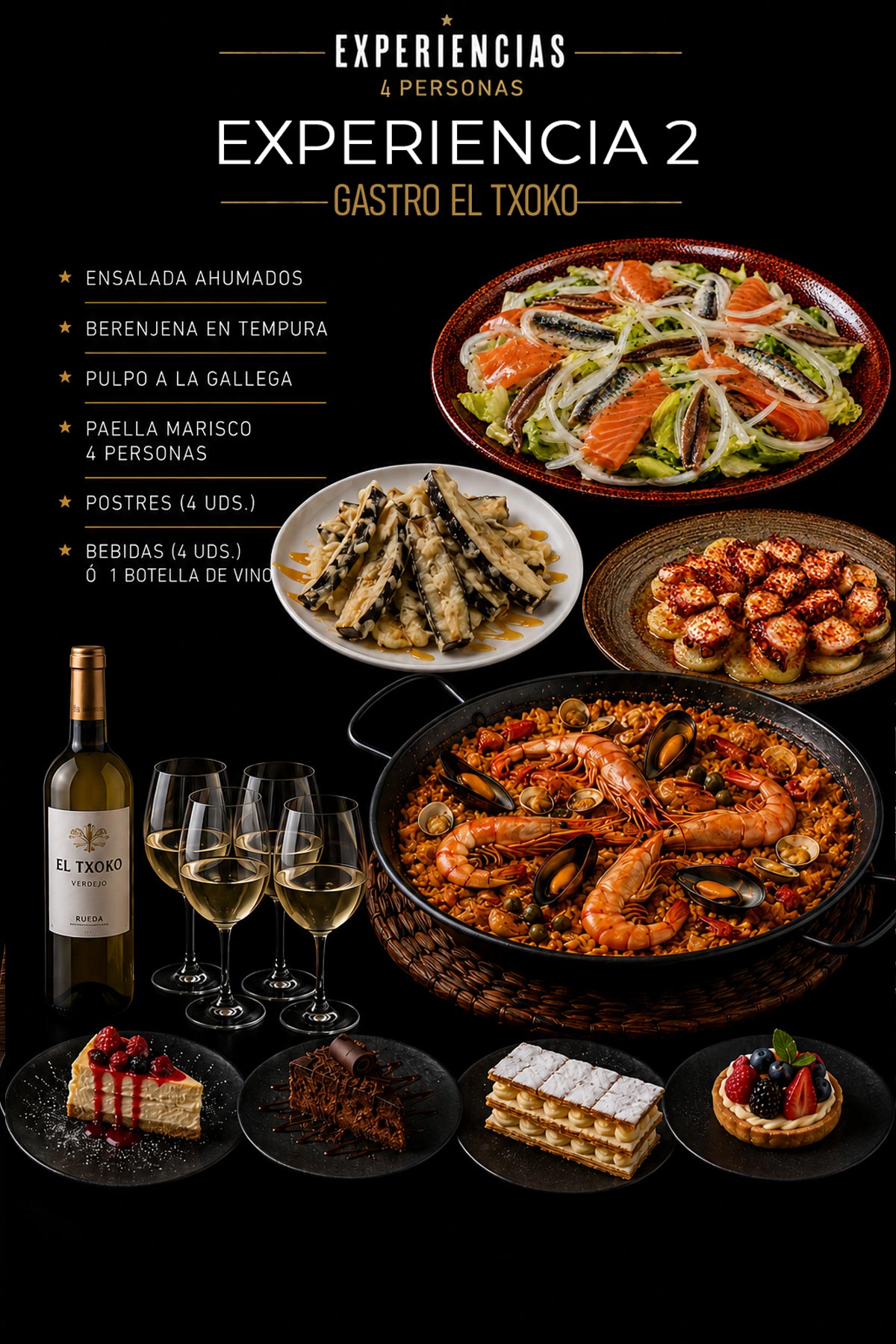Sabores del Mar para 4 personas