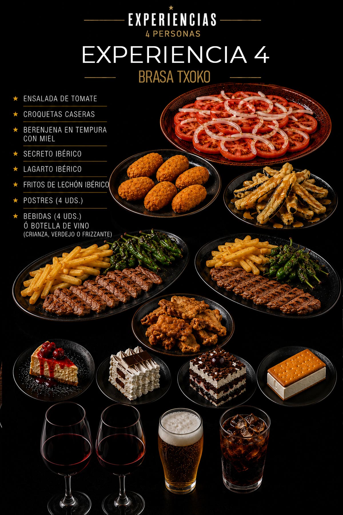 Ibéricos El Txoko para 4 personas