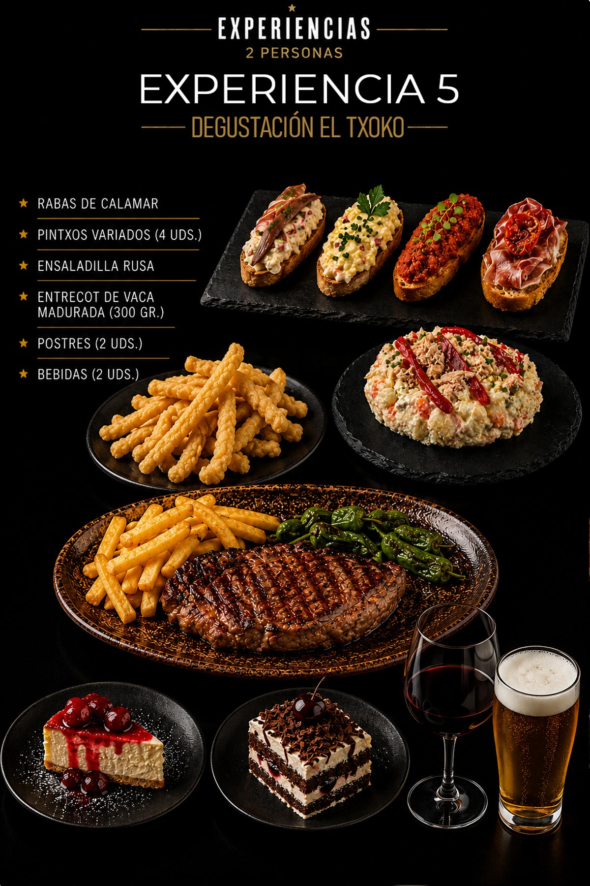 Degustación El Txoko para 2 personas