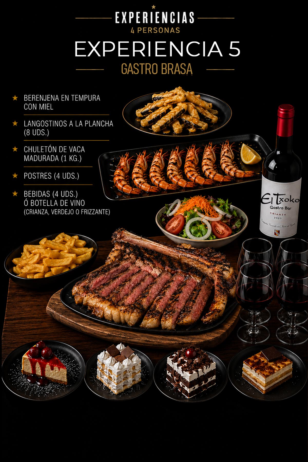 Chuletón El Txoko para 4 personas
