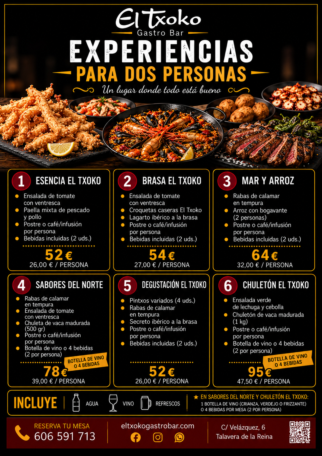 Experiencias para dos personas en El Txoko Gastro Bar