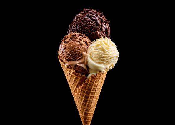 Cono helado tres chocolates