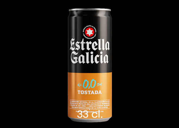 Lata de cerveza Estrella Galicia 0,0 Tostada